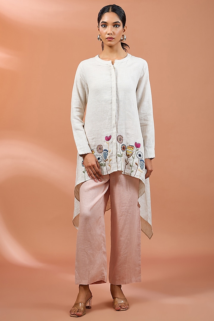 Pink Linen Pants by Linen Bloom at Pernia's Pop Up Shop