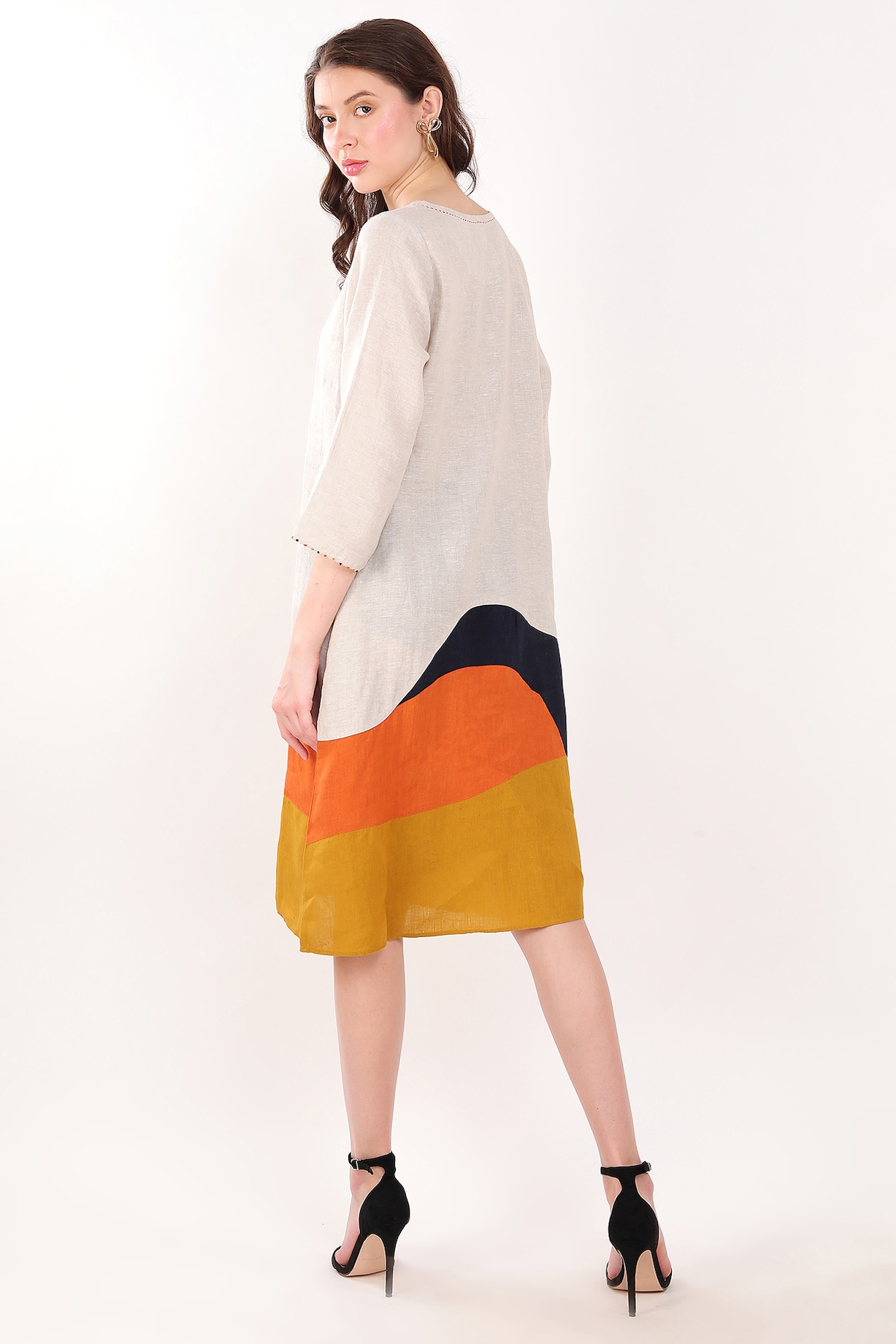 Sun Bloom Linen Dress
