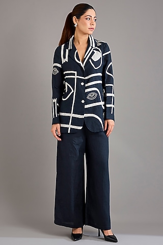 Navy Linen Pants by Linen Bloom