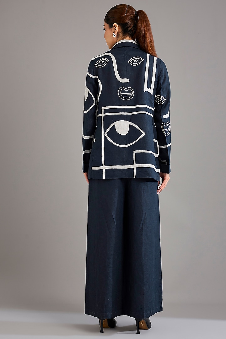 Navy Linen Pants by Linen Bloom at Pernia's Pop Up Shop