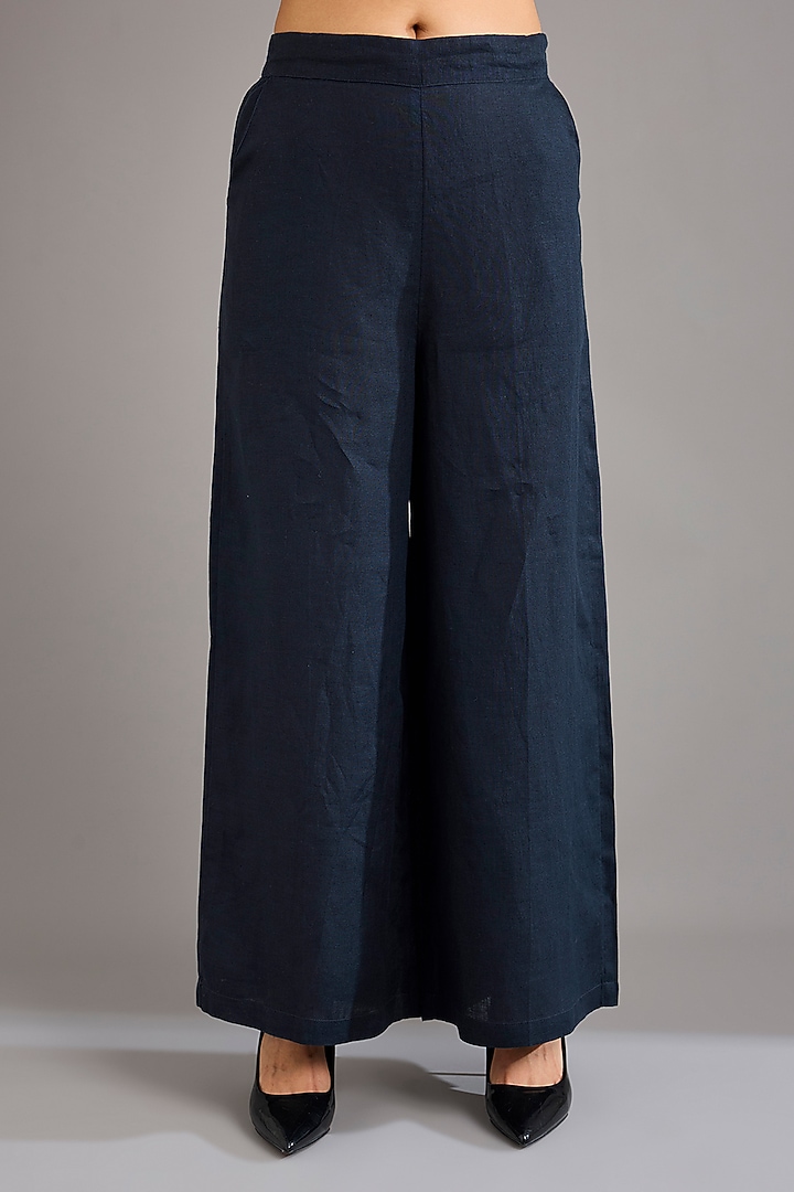 Navy Linen Pants by Linen Bloom at Pernia's Pop Up Shop