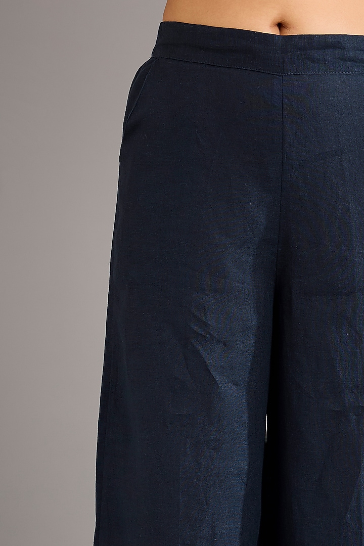 Navy Linen Pants by Linen Bloom at Pernia's Pop Up Shop