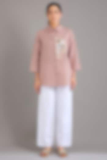 Pink Linen Shirt by Linen Bloom at Pernia's Pop Up Shop