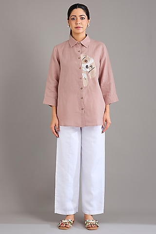Pink Linen Shirt by Linen Bloom