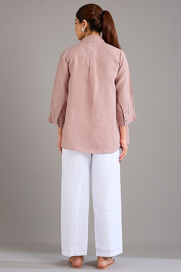 Pink Linen Shirt by Linen Bloom at Pernia's Pop Up Shop