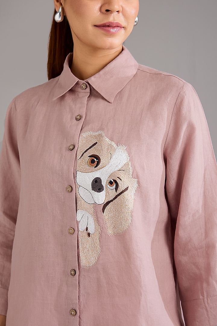 Pink Linen Shirt by Linen Bloom at Pernia's Pop Up Shop