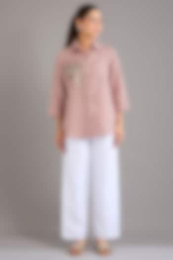 Pink Linen Shirt by Linen Bloom at Pernia's Pop Up Shop