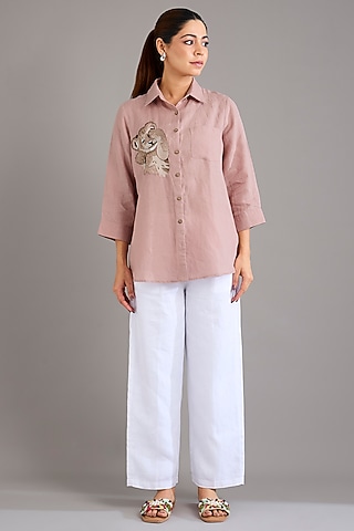 Pink Linen Shirt by Linen Bloom