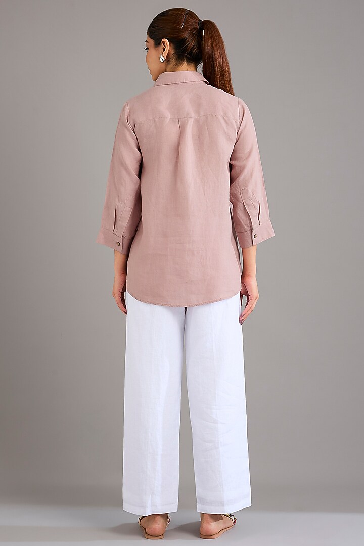 Pink Linen Shirt by Linen Bloom at Pernia's Pop Up Shop