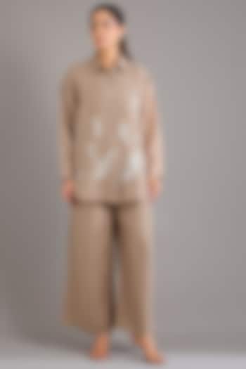 Khaki Linen Pants by Linen Bloom at Pernia's Pop Up Shop