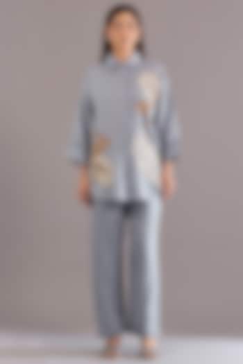 Cool Blue Linen Pant by Linen Bloom at Pernia's Pop Up Shop