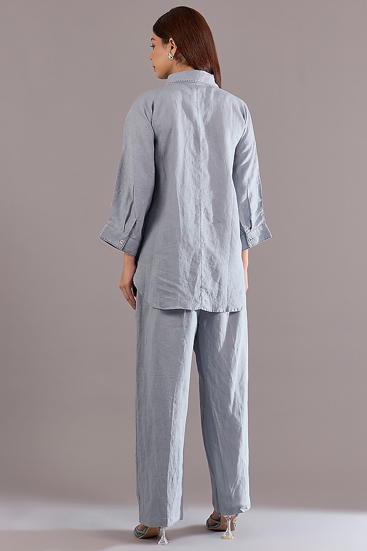 Cool Blue Linen Pant by Linen Bloom at Pernia's Pop Up Shop