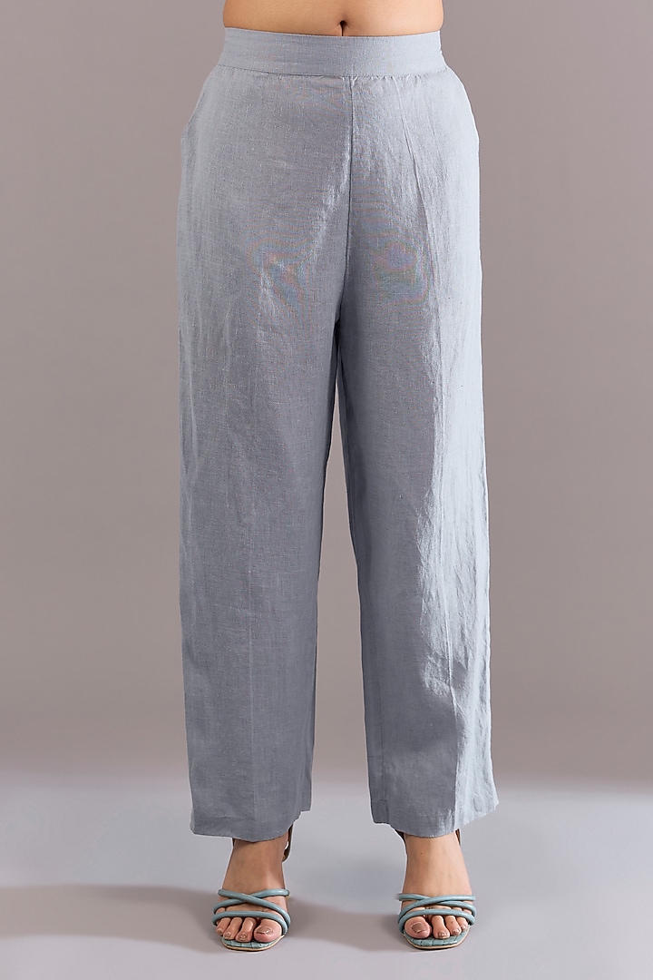 Cool Blue Linen Pant by Linen Bloom at Pernia's Pop Up Shop