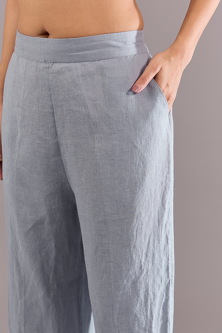Cool Blue Linen Pant by Linen Bloom at Pernia's Pop Up Shop