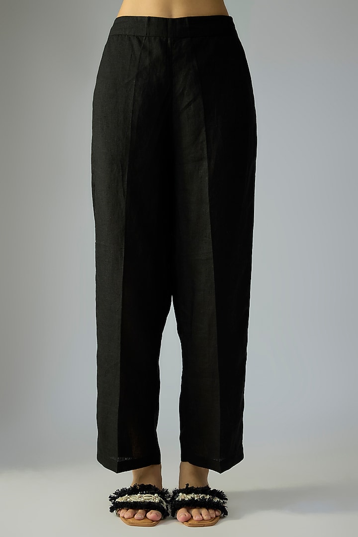 Black Linen Pants by Linen Bloom at Pernia's Pop Up Shop