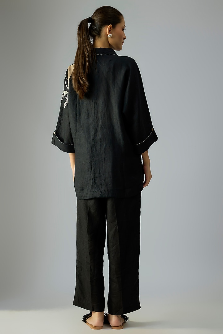 Black Linen Pants by Linen Bloom at Pernia's Pop Up Shop