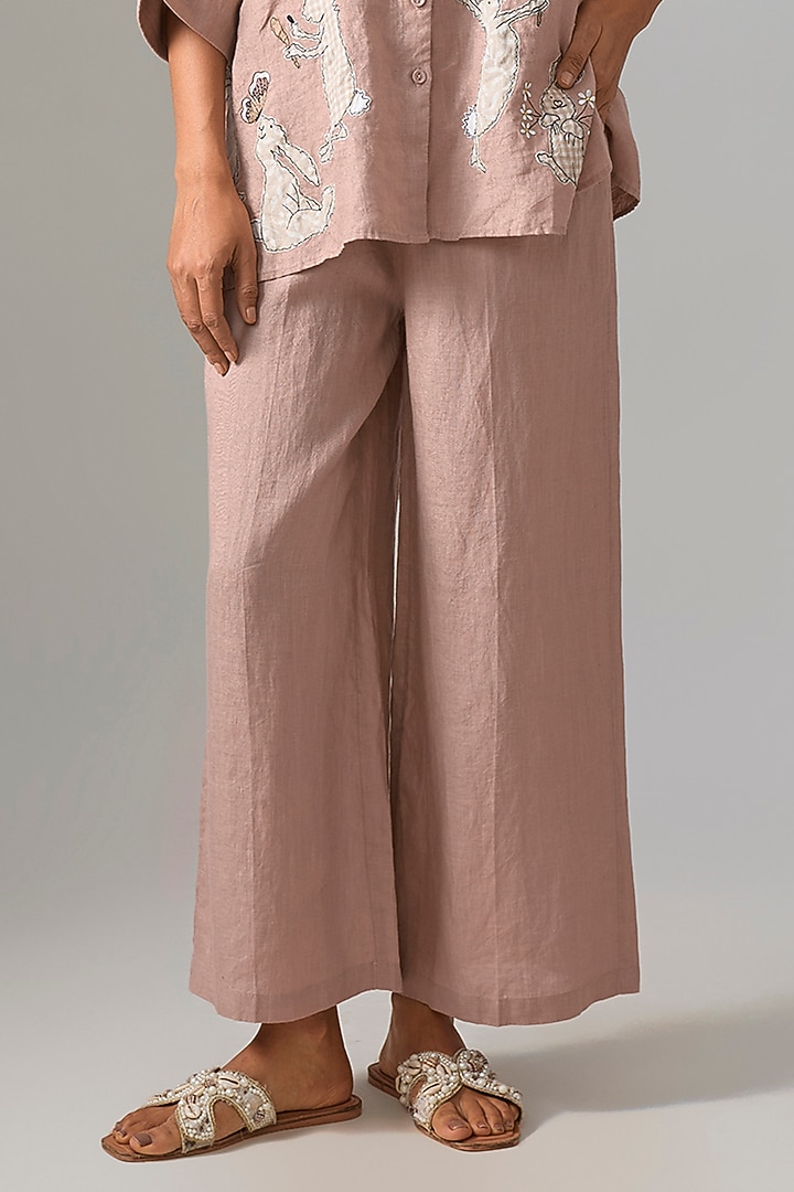 Pink Linen Pants by Linen Bloom at Pernia's Pop Up Shop