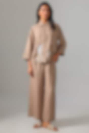 Khaki Linen Pants by Linen Bloom at Pernia's Pop Up Shop