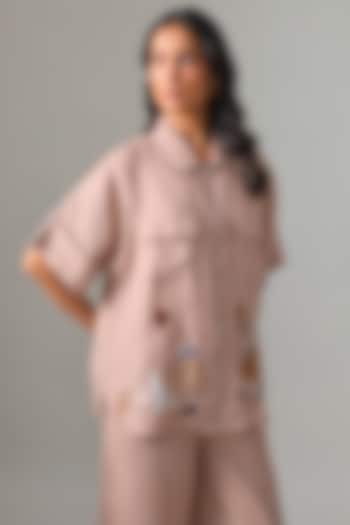 Pink Linen Shacket by Linen Bloom at Pernia's Pop Up Shop