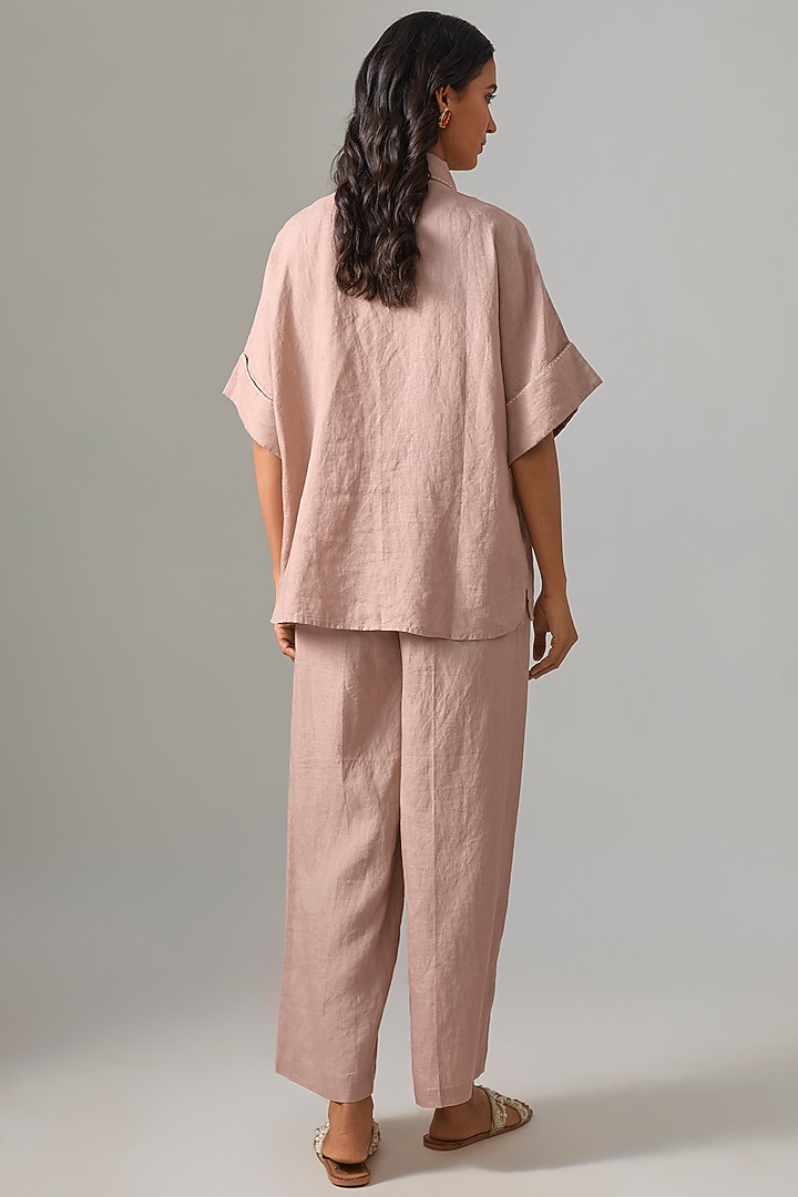 Pink Linen Shacket by Linen Bloom at Pernia's Pop Up Shop