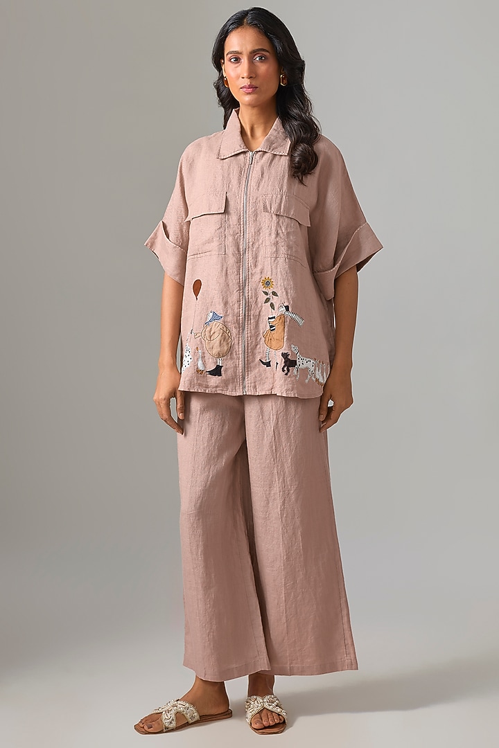 Pink Linen Shacket by Linen Bloom at Pernia's Pop Up Shop