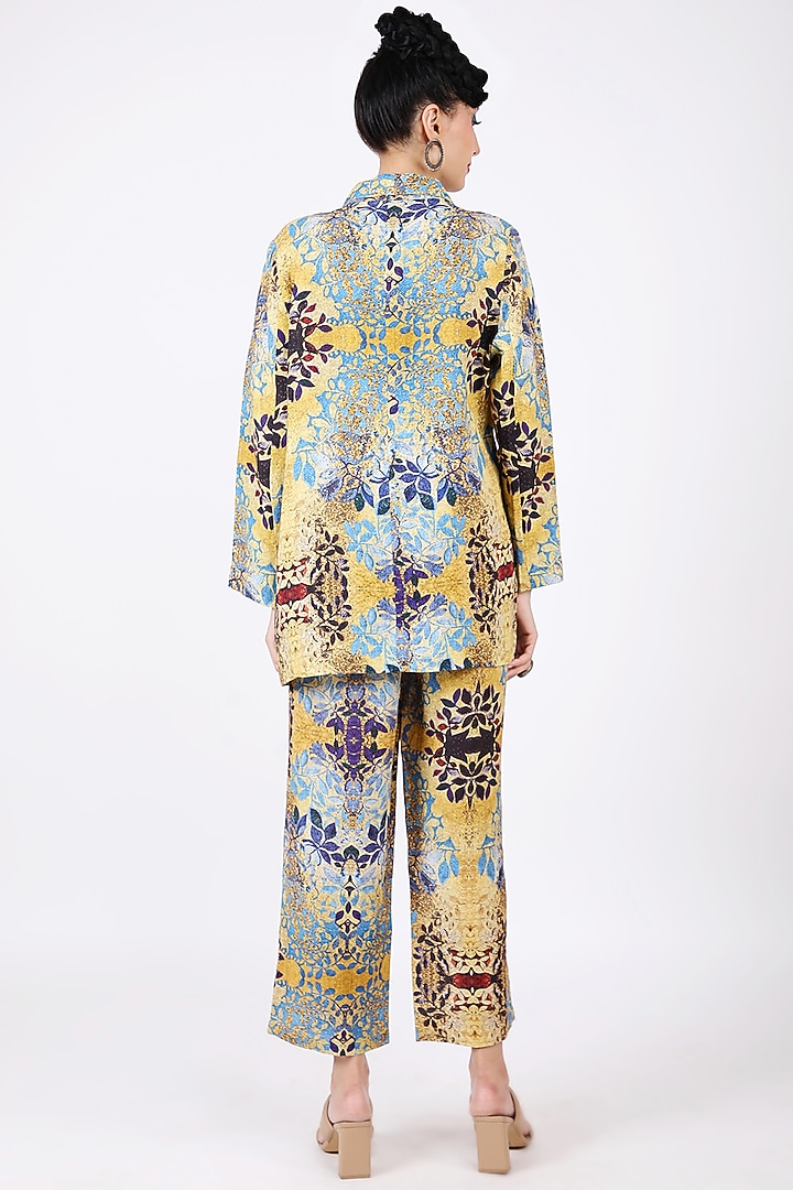 Multi-Colored Linen Printed Blazer by Linen Bloom at Pernia's Pop Up Shop