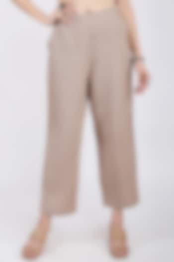 Khaki Linen Pants by Linen Bloom