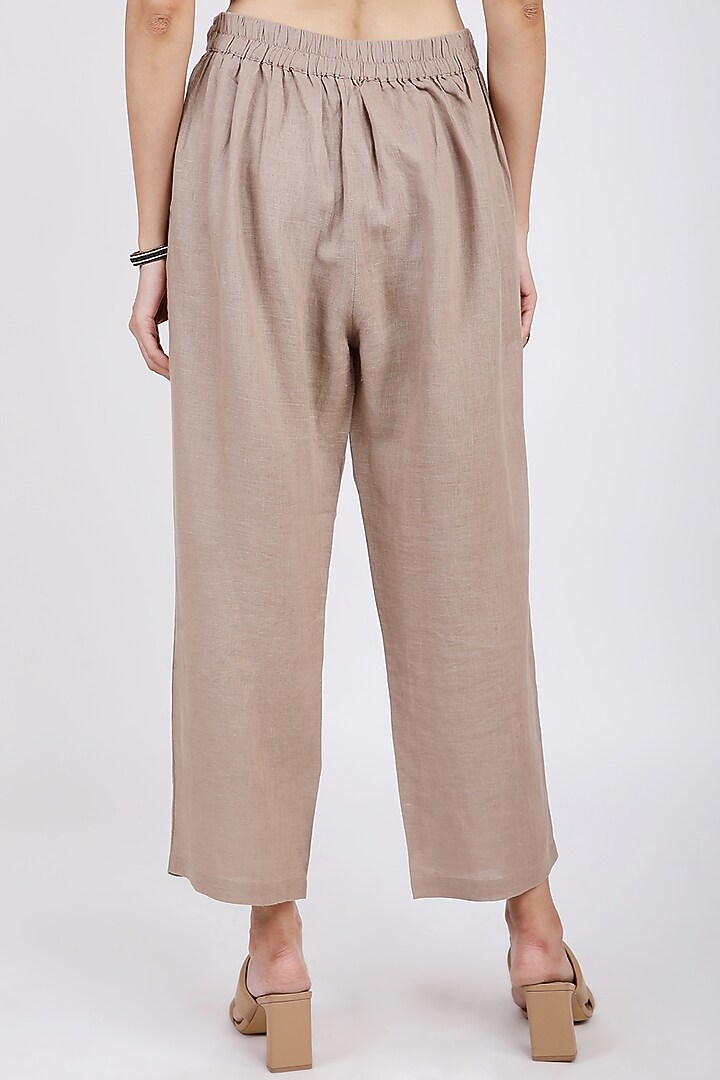 Khaki Linen Pants by Linen Bloom at Pernia's Pop Up Shop