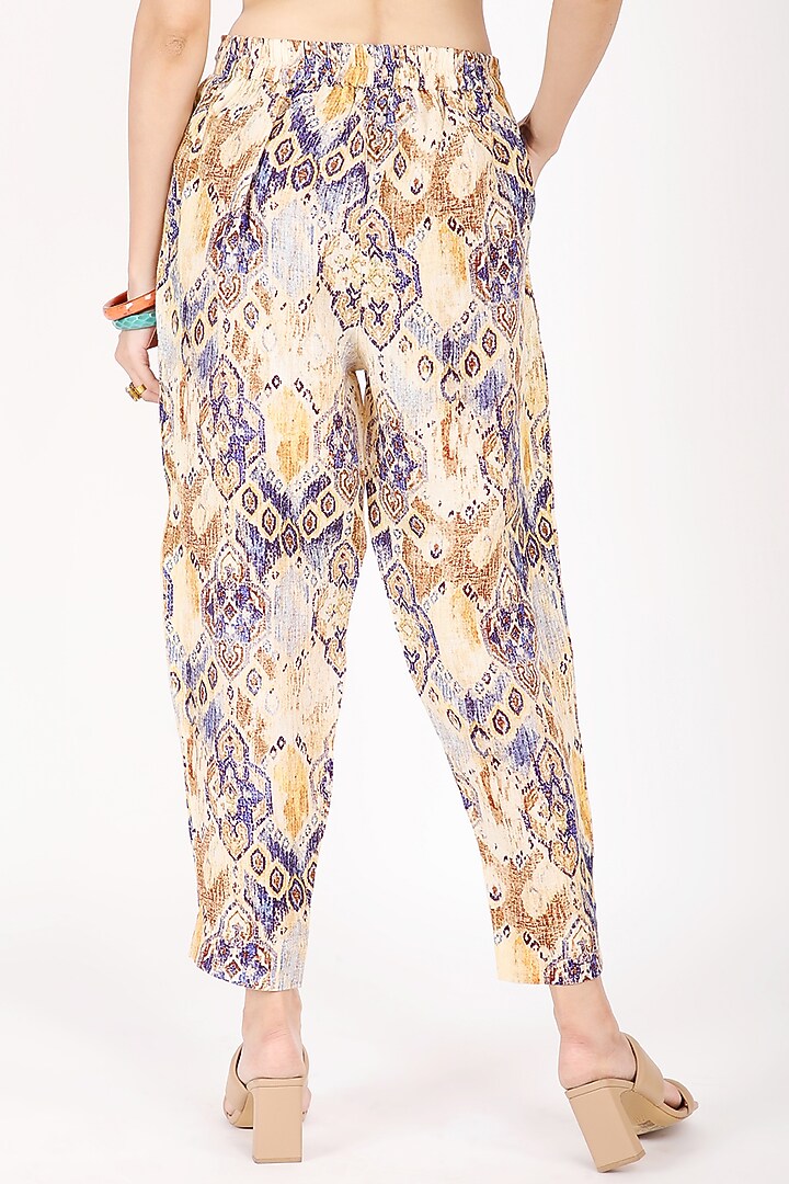 Multi-Coloured Printed Pants by Linen Bloom at Pernia's Pop Up Shop