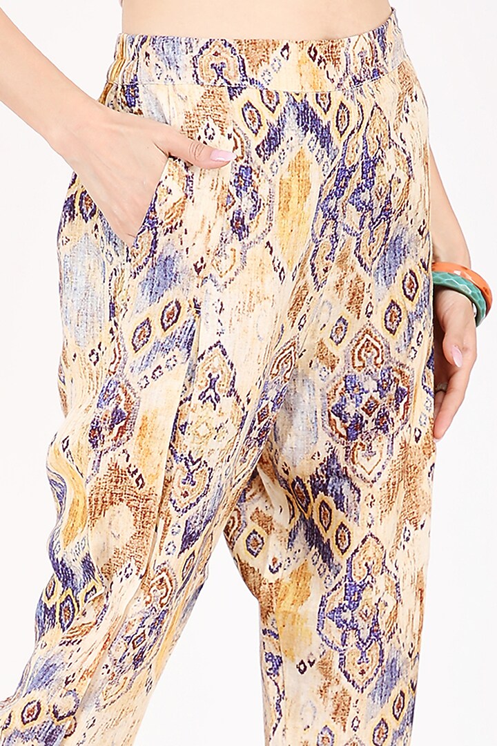 Multi-Coloured Printed Pants by Linen Bloom at Pernia's Pop Up Shop
