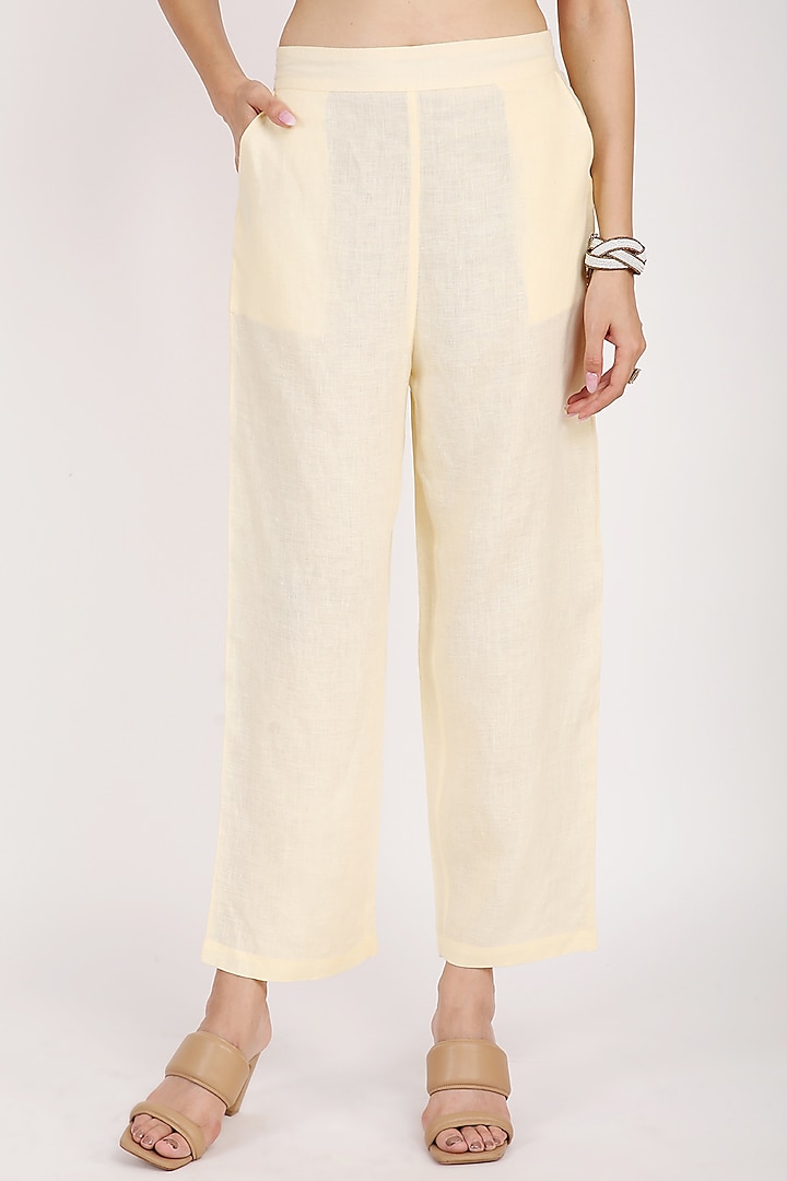 Yellow Linen Pants by Linen Bloom