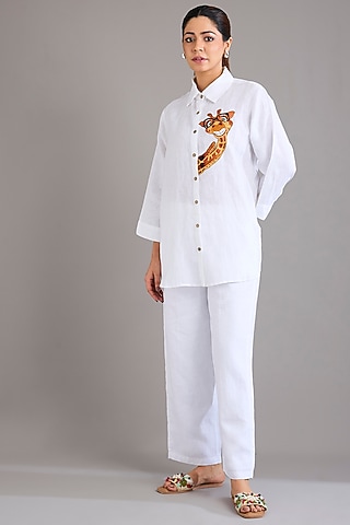 White Linen Shirt by Linen Bloom