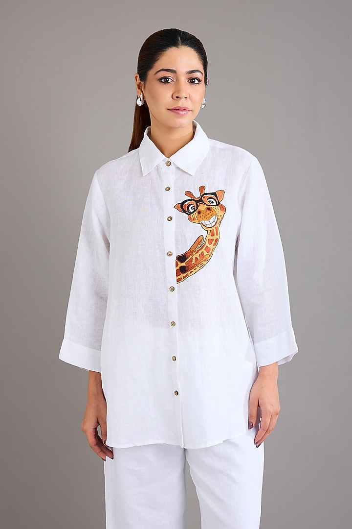 White Linen Shirt by Linen Bloom at Pernia's Pop Up Shop