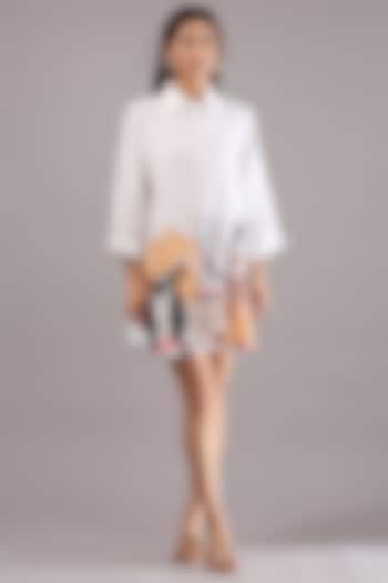 White Linen Digital Printed Shirt by Linen Bloom at Pernia's Pop Up Shop