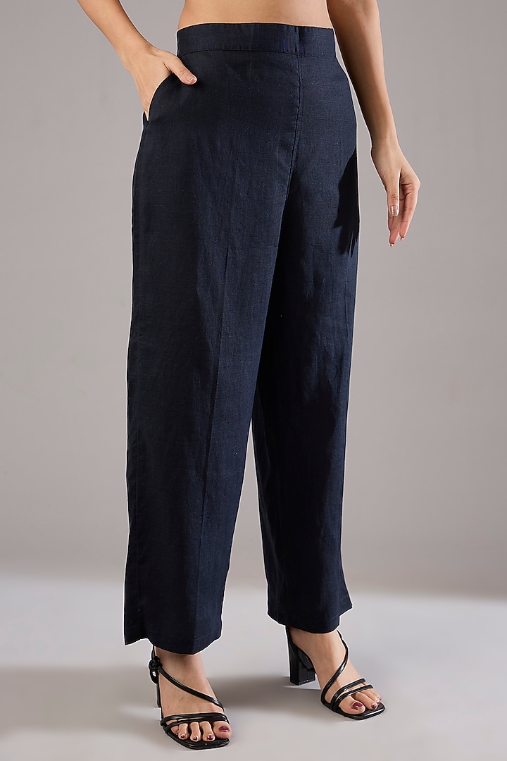 Navy Linen Pants by Linen Bloom at Pernia's Pop Up Shop