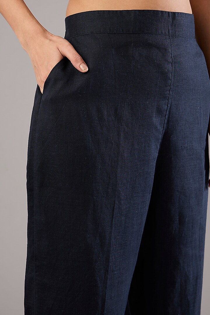 Navy Linen Pants by Linen Bloom at Pernia's Pop Up Shop