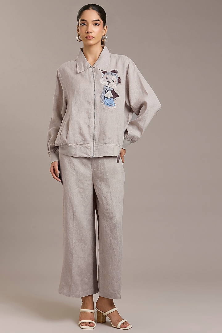 Natural Pure Linen Twill Pants by Linen Bloom at Pernia's Pop Up Shop