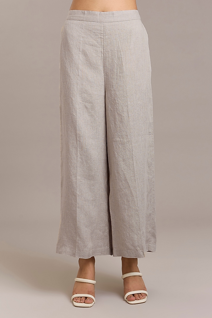 Natural Pure Linen Twill Pants by Linen Bloom at Pernia's Pop Up Shop