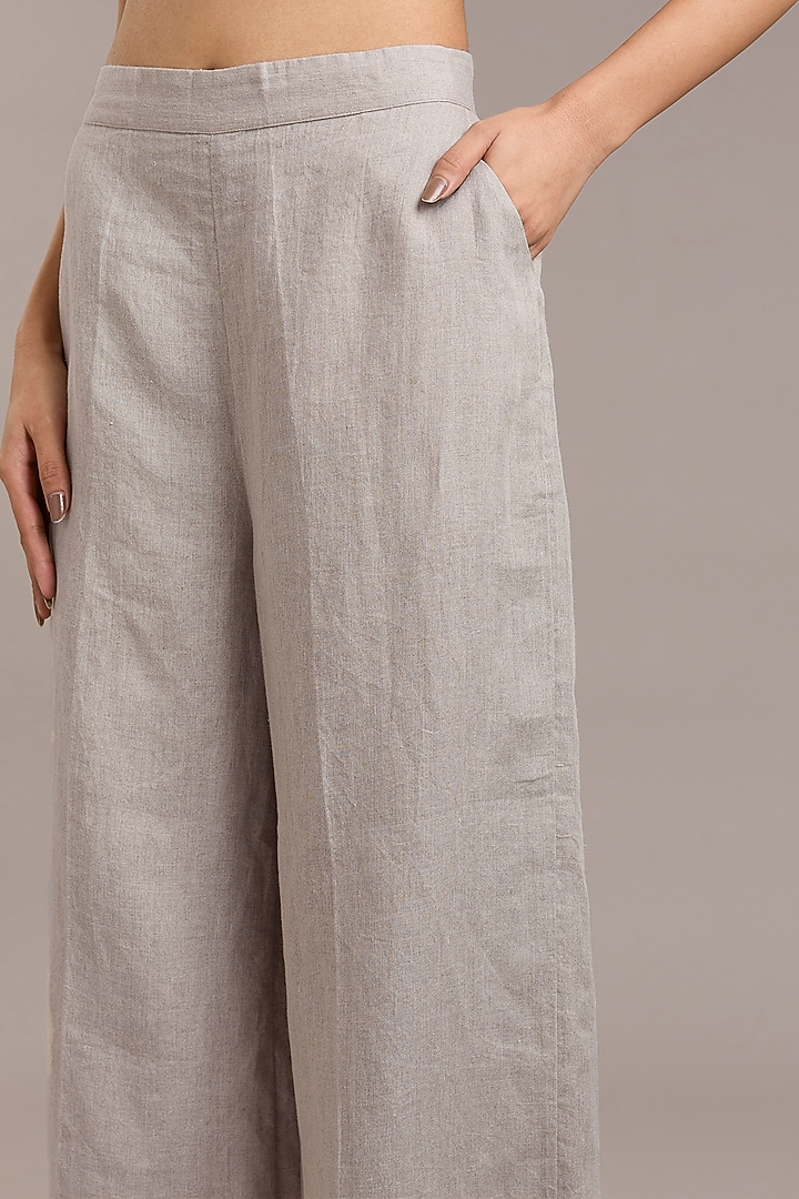 Natural Pure Linen Twill Pants by Linen Bloom at Pernia's Pop Up Shop