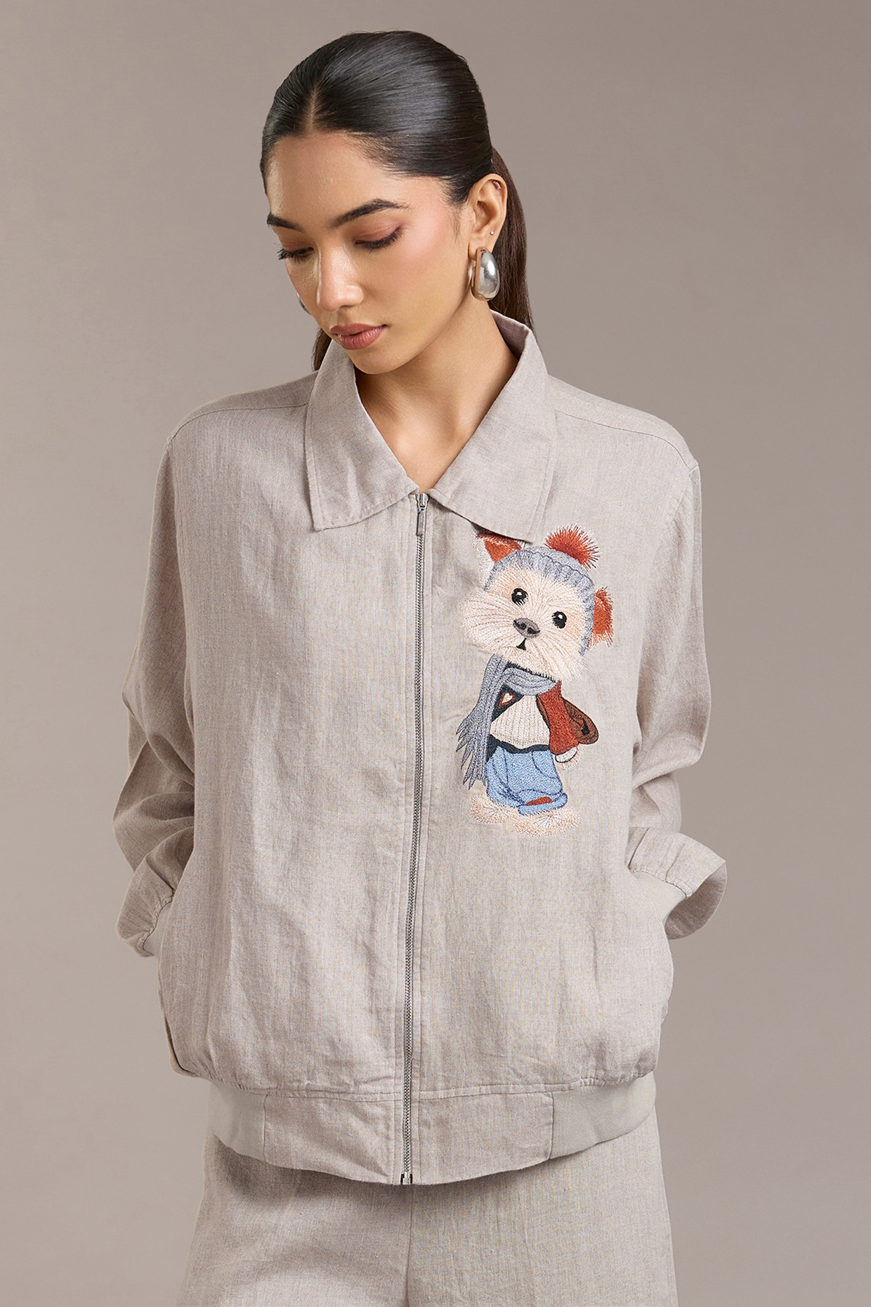 Linen Bloom Natural Pure Linen Twill Shacket
