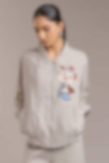 Natural Pure Linen Twill Shacket by Linen Bloom at Pernia's Pop Up Shop