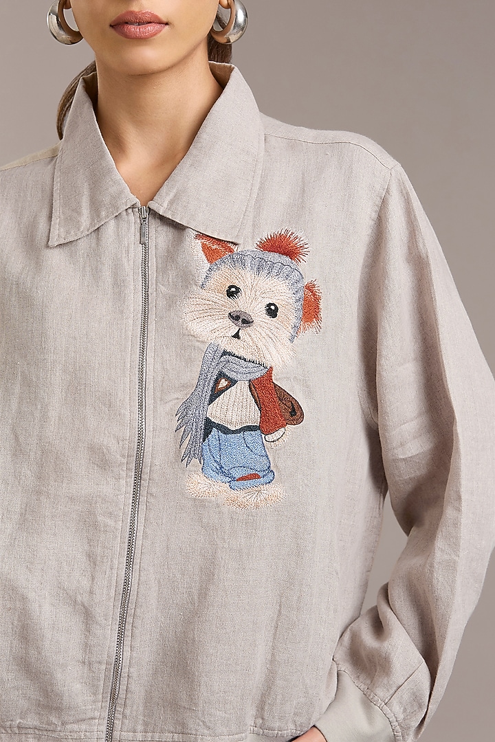 Natural Pure Linen Twill Shacket by Linen Bloom at Pernia's Pop Up Shop
