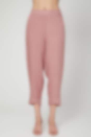 Rose Pink Elasticated Pants by Linen Bloom