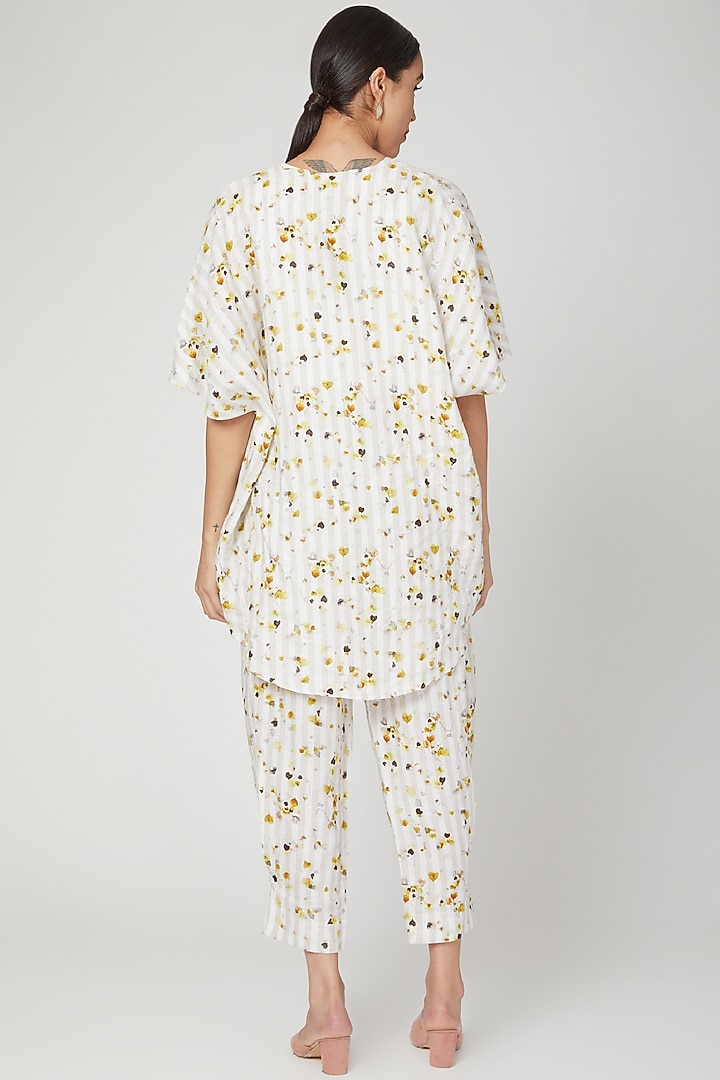 Beige Floral Digital Printed Cape by Linen Bloom at Pernia's Pop Up Shop