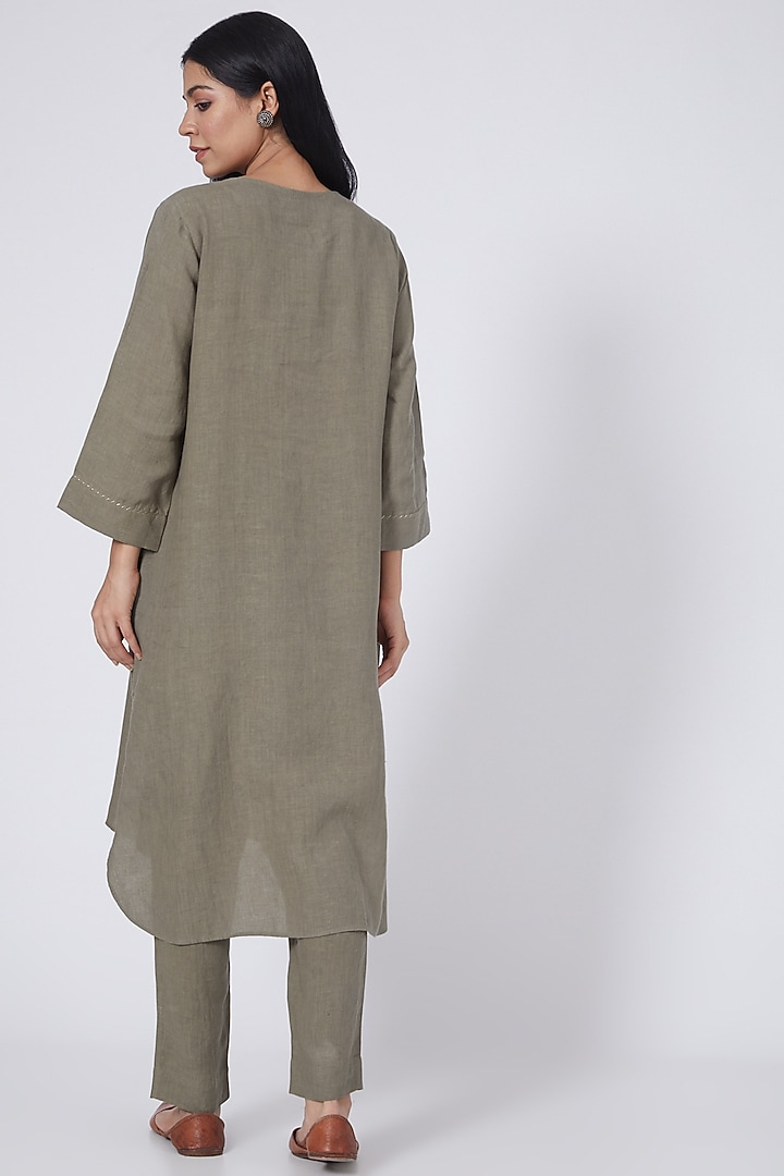 Sage Linen Pencil Pants by Linen Bloom at Pernia's Pop Up Shop