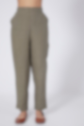 Sage Linen Pencil Pants by Linen Bloom at Pernia's Pop Up Shop