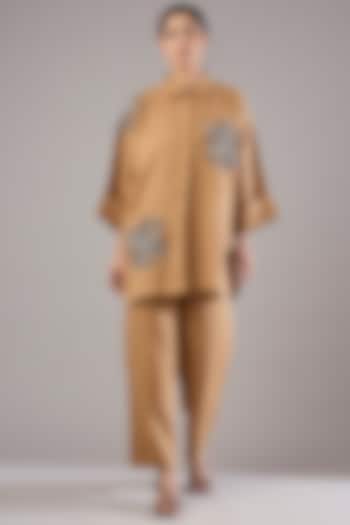 Camel-Colored Linen Pants by Linen Bloom at Pernia's Pop Up Shop