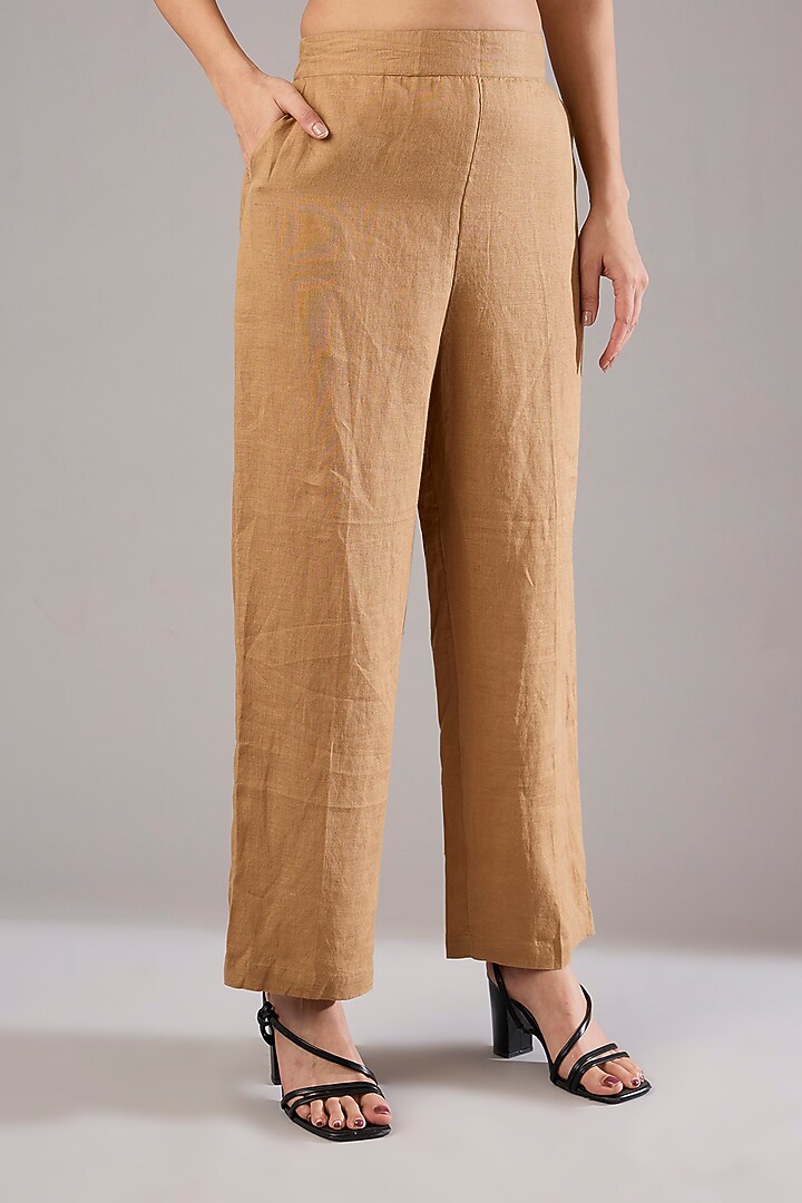 Camel-Colored Linen Pants by Linen Bloom at Pernia's Pop Up Shop