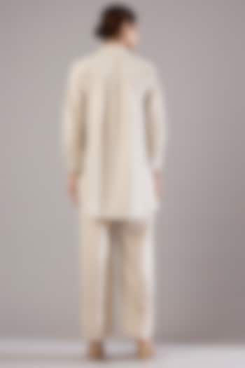 Beige Linen Pants by Linen Bloom at Pernia's Pop Up Shop