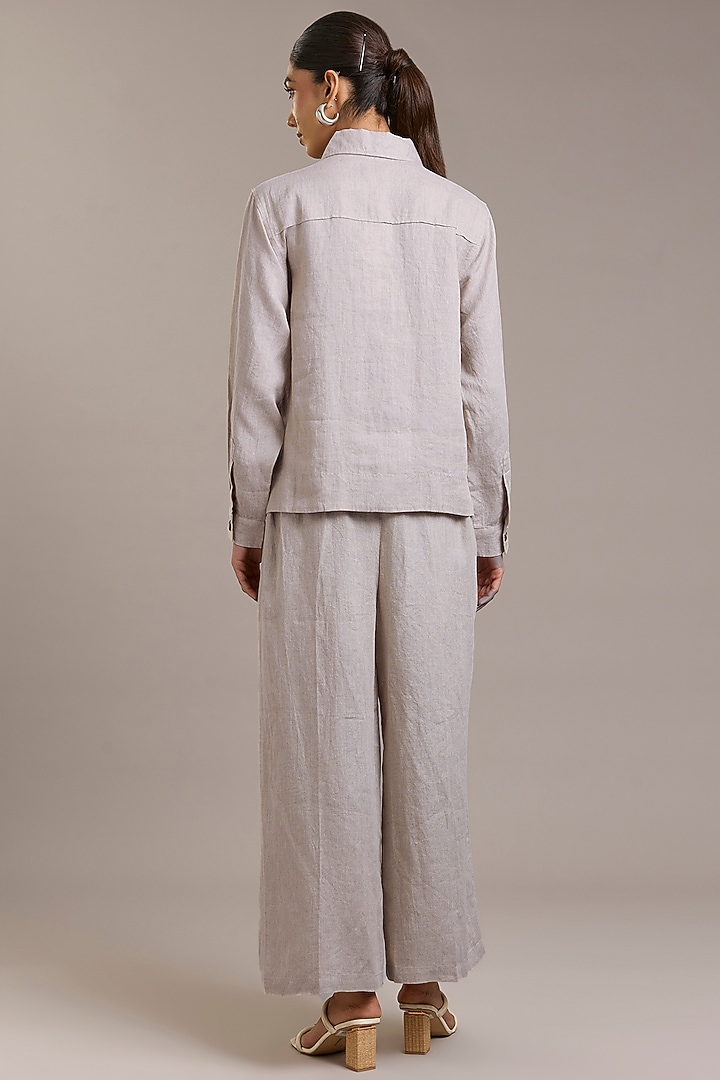 Natural Pure Linen Twill Pants by Linen Bloom at Pernia's Pop Up Shop